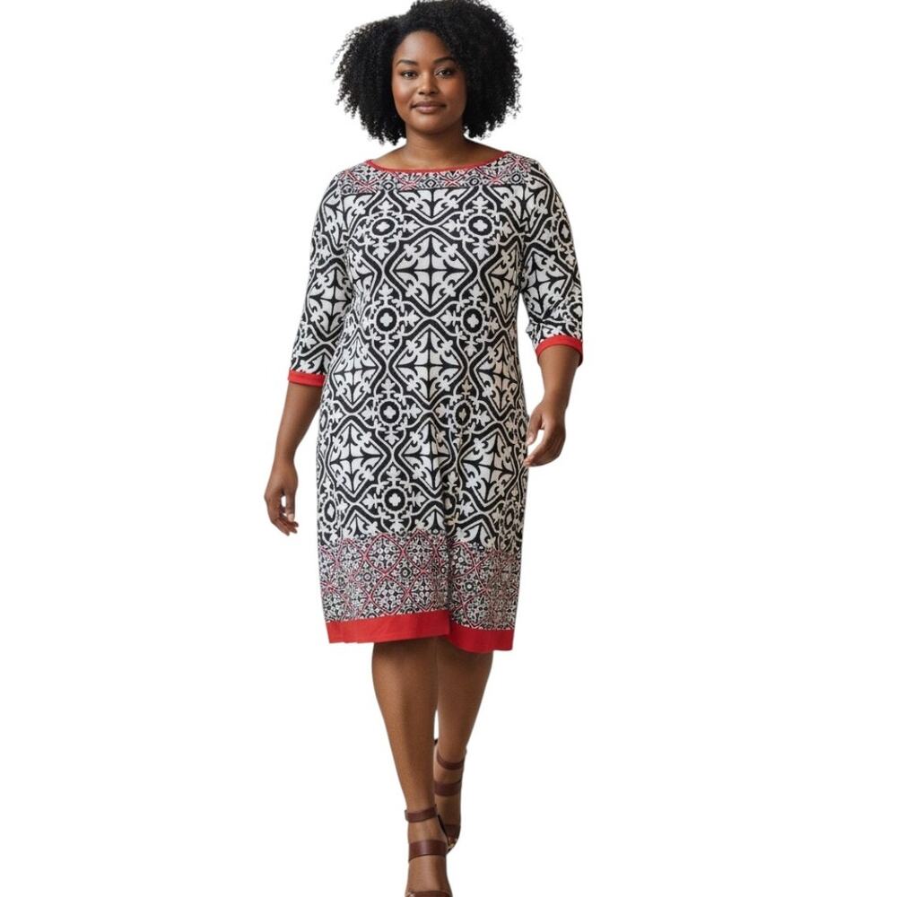 ❤️2/$12 Haani Geometric Print Sheath Dress, Size L